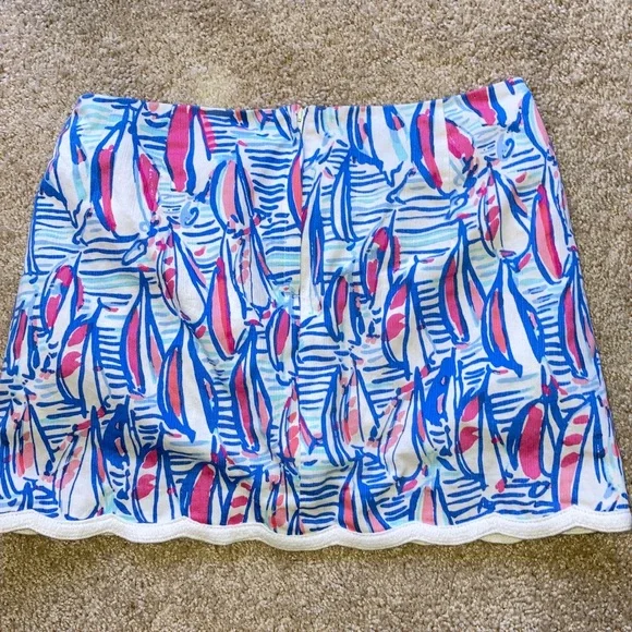 Lilly Pulitzer Michelina Skort Eliza Glisten In The Sun 4 Blue White Vacation - Picture 3 of 16
